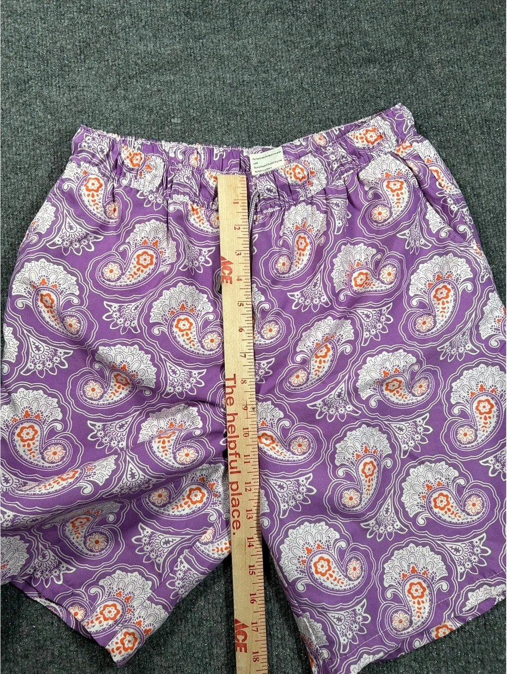 Peter Millar Men's Purple Paisley Pattern Swim Shorts Size M